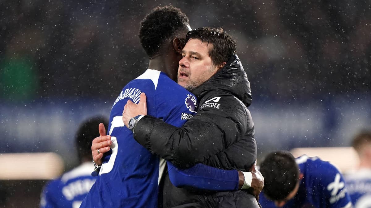 Benoit Badiashile, Mauricio Pochettino celebrated after Chelsea beat Man Utd 4-3 in the Premier League