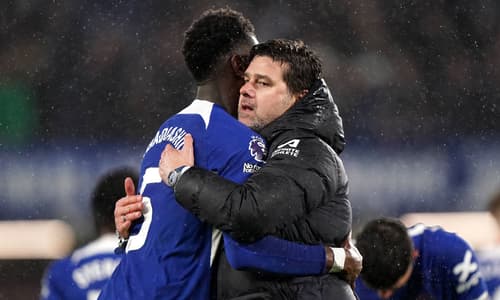 Benoit Badiashile, Mauricio Pochettino celebrated after Chelsea beat Man Utd 4-3 in the Premier League