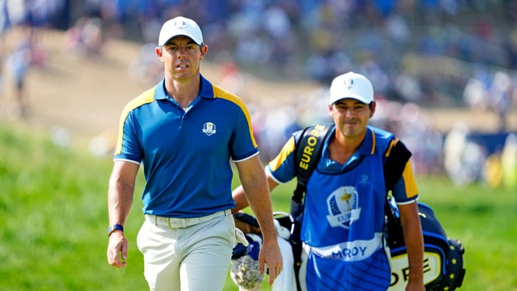 Rory McIlroy in Ryder Cup action