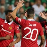 Man Utd players Rashford, Martial, Dalot and Lindelof.