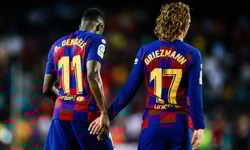 Barcelona sponsors Rakuten are set to put Barcelona under pressure over the social media actions of Ousmane Dembele and Antoine Griezmann