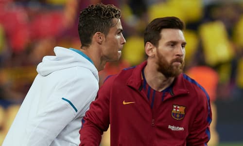 Cristiano Ronaldo and Lionel Messi before a Clasico meeting.