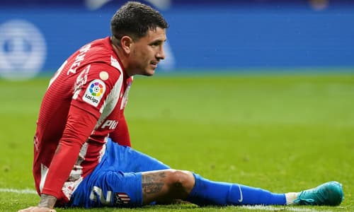 Jose Maria Gimenez during an Atletico Madrid match vs Cadiz. 