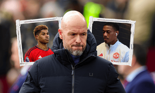 Erik ten Hag, Marcus Rashford, Anthony Martial, Man Utd