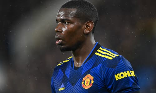 Paul Pogba in action, Burnley v Man Utd in Premier League