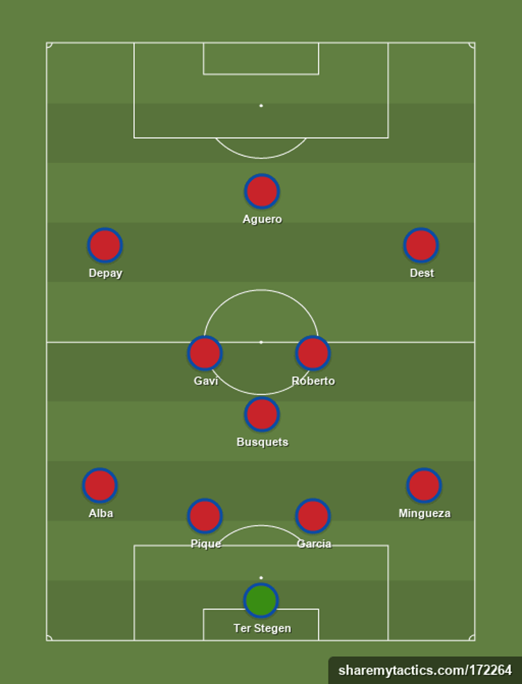 Barca line up v Ray Vallecano