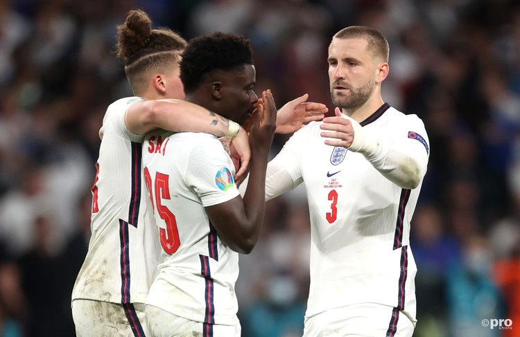 Luke Shaw and Bukayo Saka, Euro 2021 final