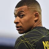 Kylian Mbappe playing for PSG against Auxerre in Ligue 1, 2022/23