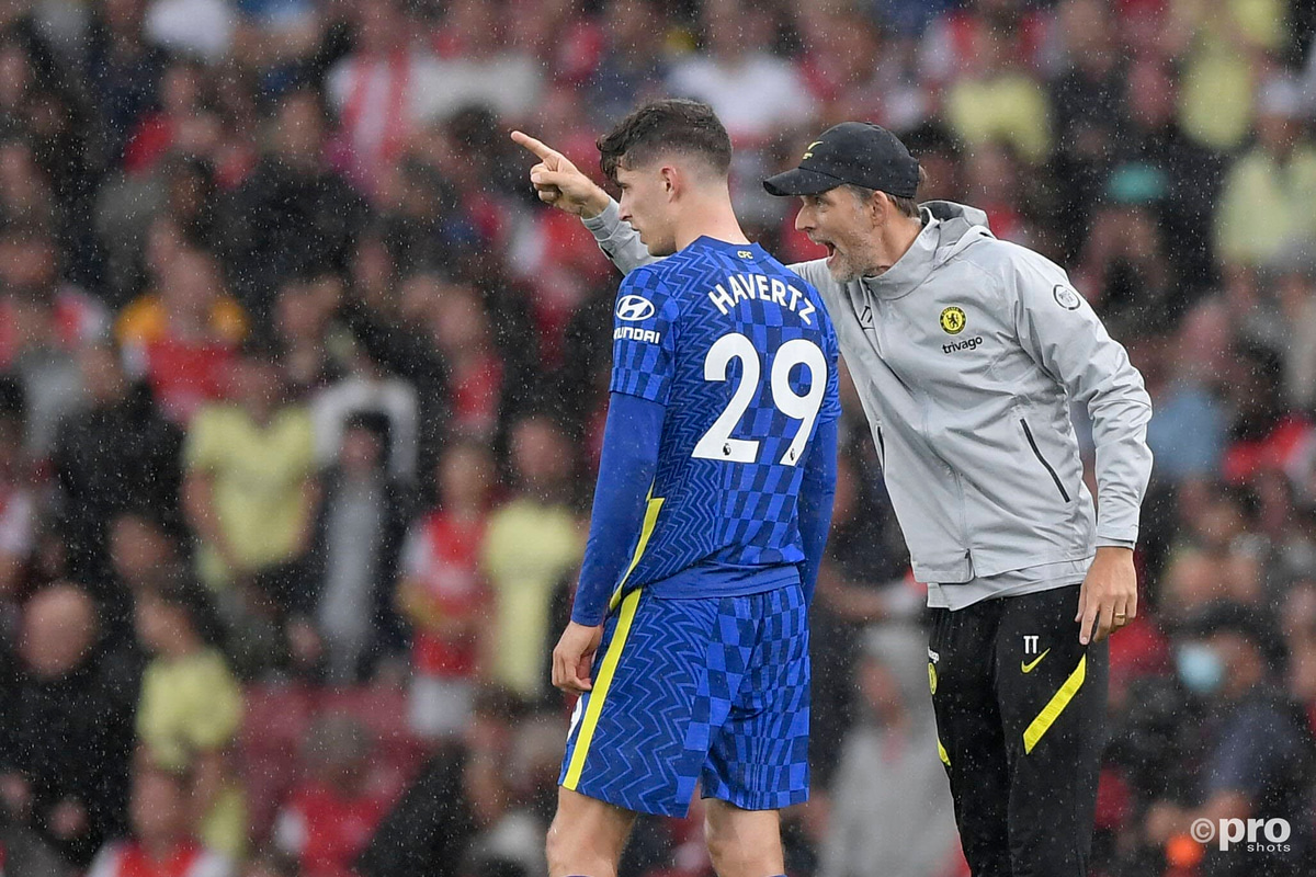 Kai Havertz with manager Thomas Tuchel at Chelsea