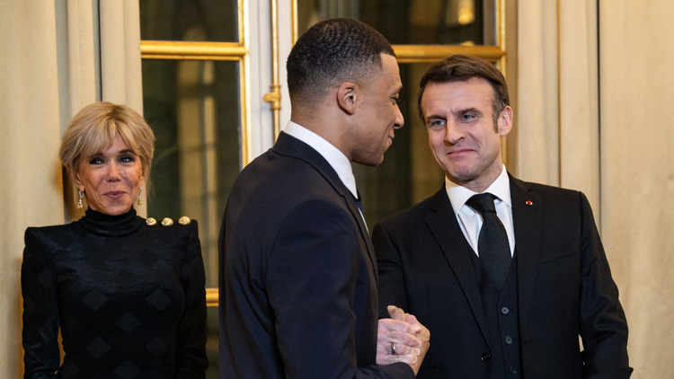 Kylian Mbappe and Emmanuel Macron