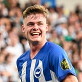 Evan Ferguson celebrates scoring for Brighton against Newcastle in the Premier League, 2023/24