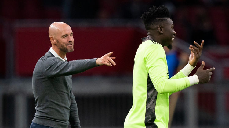 Erik ten Hag and Andre Onana at Ajax