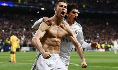 Cristiano Ronaldo celebrates after scoring against Juventus, Real Madrid 2017/18