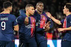 Kylian Mbappe, Nordi Mukiele, Goncalo Ramos, Vitinha, PSG, 2023/24