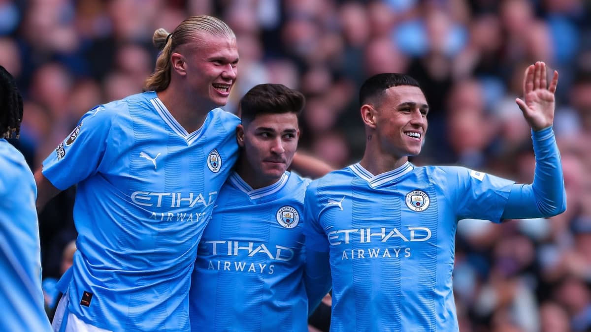 Erling Haaland, Julian Alvarez, Phil Foden, Man City, 2023/24
