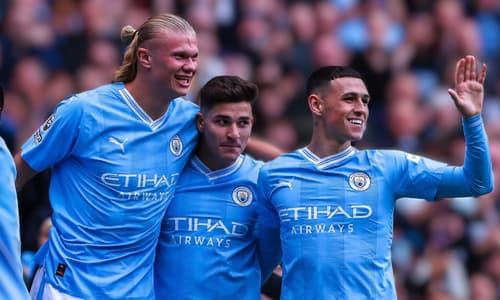 Erling Haaland, Julian Alvarez, Phil Foden, Man City, 2023/24