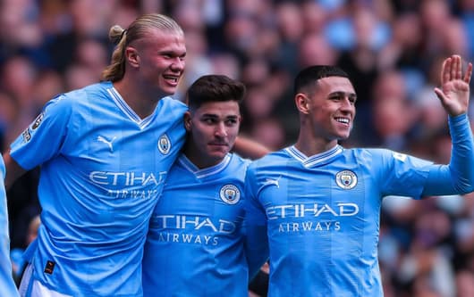 Erling Haaland, Julian Alvarez, Phil Foden, Man City, 2023/24