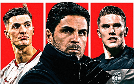 Benjamin Sesko, Mikel Arteta, Viktor Gyokeres