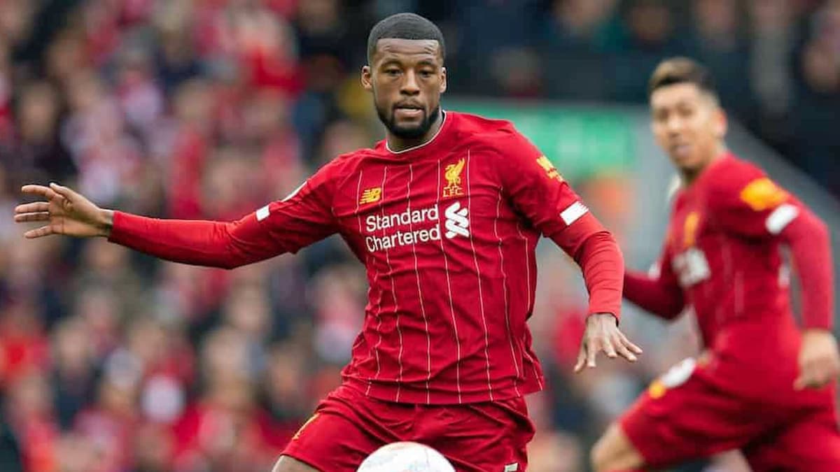 Gini Wijnaldum playing for Liverpool.