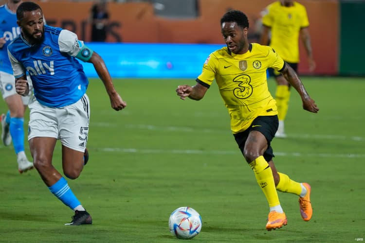 Raheem Sterling playing for Chelsea