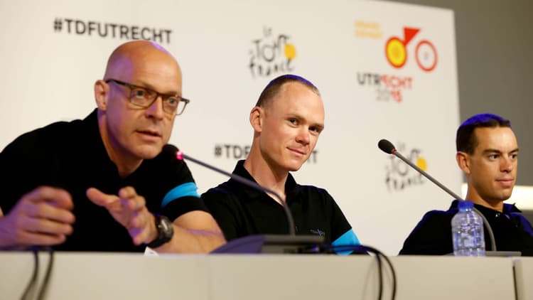 Sir Dave Brailsford, Chris Froome and Richie Porte