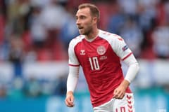 Christian Eriksen playing for Denmark at Euro 2020 before his cardiac arrest