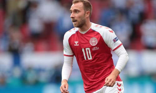 Christian Eriksen playing for Denmark at Euro 2020 before his cardiac arrest