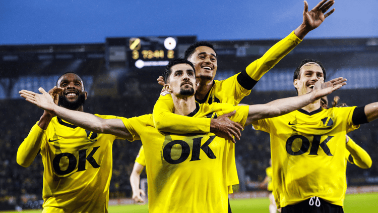 V.l.n.r. Cuco Martina, Martin Koscelnik, Aime Omgba en Sigurd Haugen in het shirt van NAC Breda