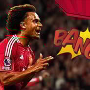 Man Utd's Joshua Zirkzee celebrates scoring against Fulham in the Premier League