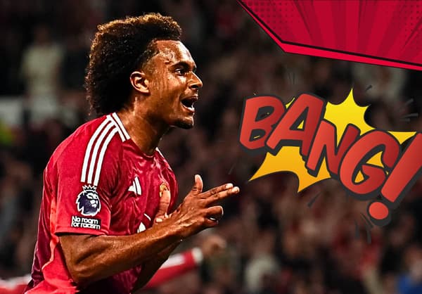 Man Utd's Joshua Zirkzee celebrates scoring against Fulham in the Premier League