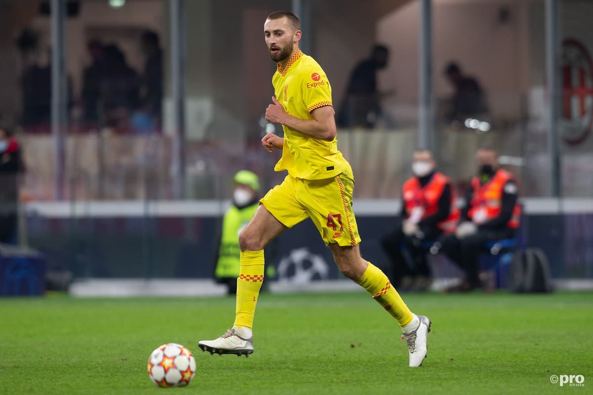 Nat Phillips playing for Liverpool, 2021/22