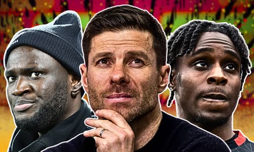 Xabi Alonso, Victor Boniface, Jeremie Frimpong, Bayer Leverkusen