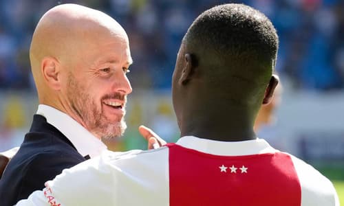 Erik ten Hag and Brian Brobbey together at Ajax.