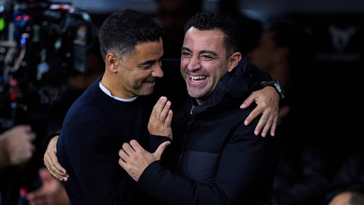 Michel and Barcelona boss Xavi