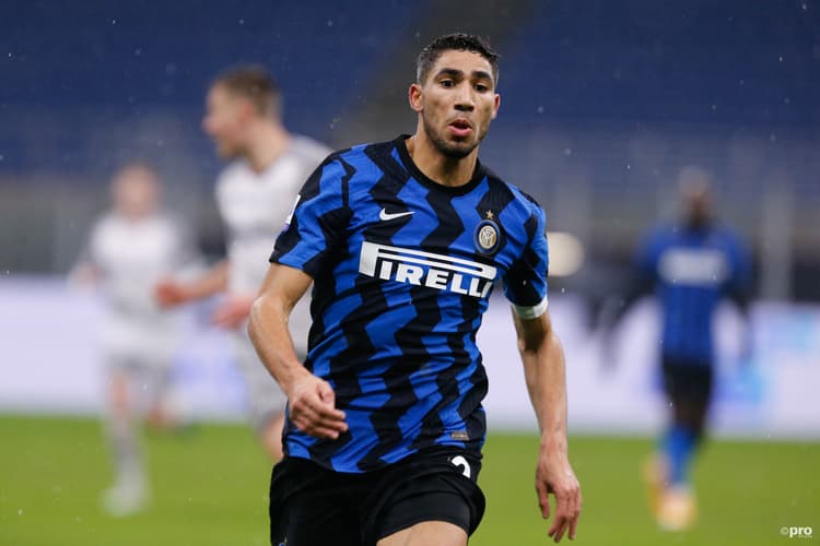 Achraf Hakimi in actie voor Internazionale.