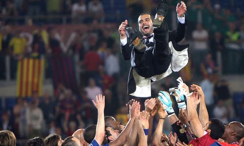 Pep Guardiola as Barcelona manager.