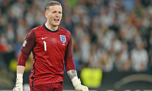 Jordan Pickford in action for England