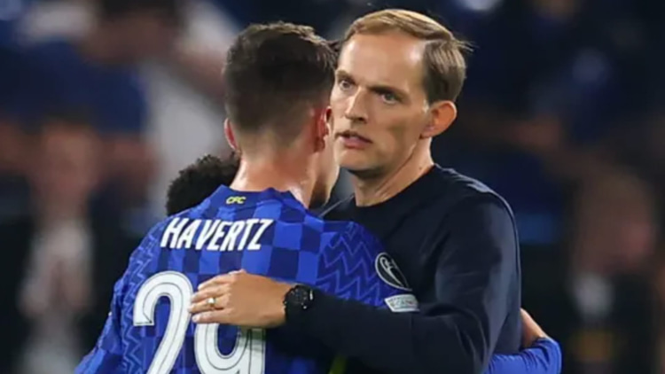 Tuchel with Kai Havertz at Chelsea