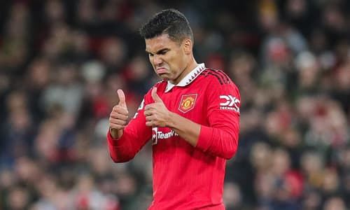 Casemiro in action for Man Utd.