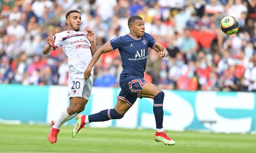 Real Madrid target Kylian Mbappe playing for PSG in Ligue 1