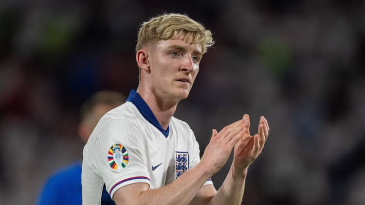 Anthony Gordon in action for England