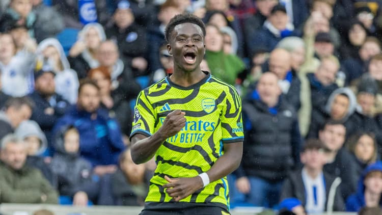Bukayo Saka got the opener against Brighton