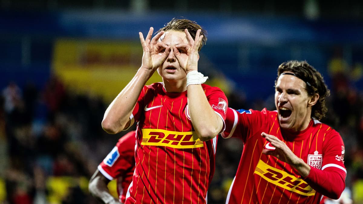 Andreas Schjelderup in action for FC Nordsjaelland