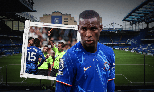 Nicolas Jackson, Chelsea, red card
