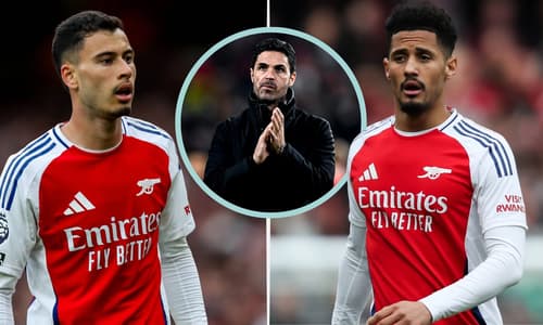 Gabriel, Mikel Arteta, William Saliba, Arsenal, 2024/25