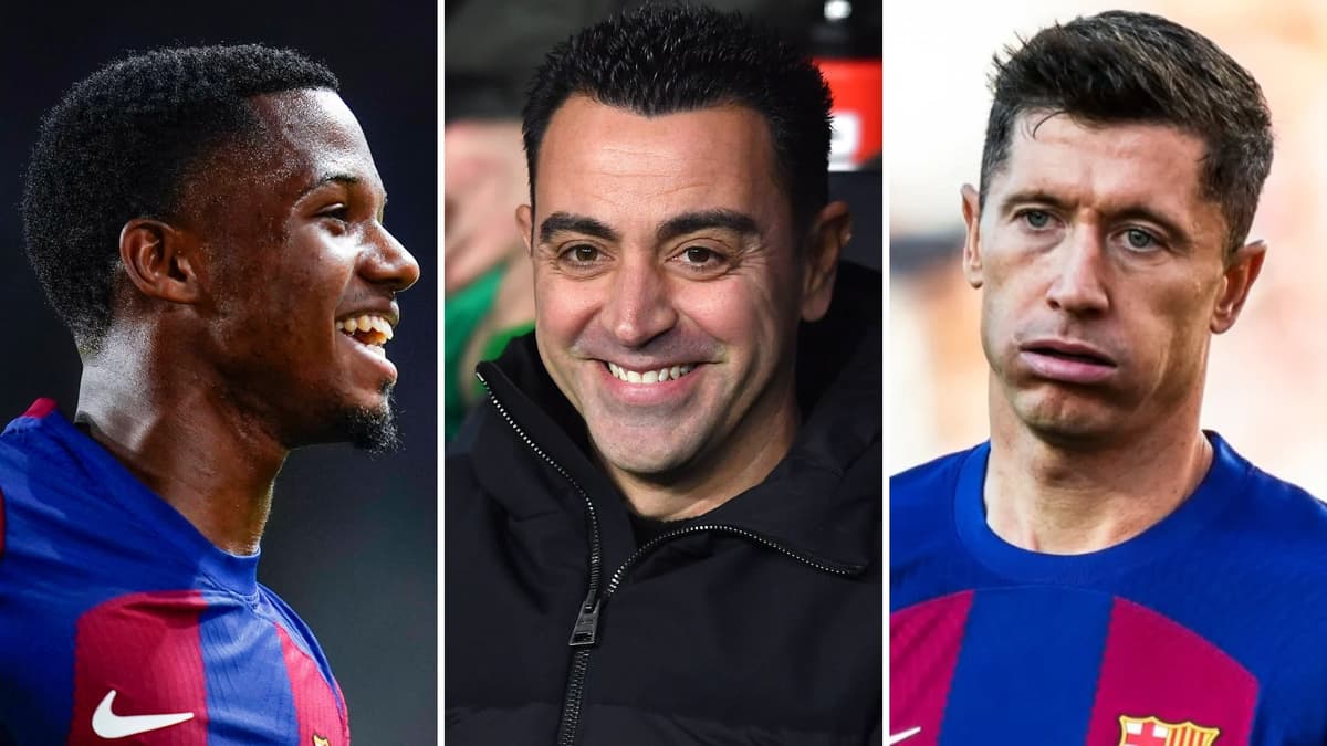 Ansu Fati, Xavi, Robert Lewandowski, Barcelona