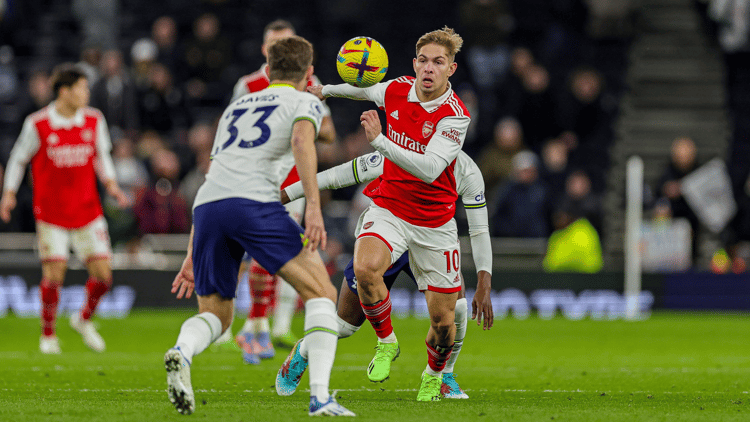 Smith Rowe in action against Tottenham