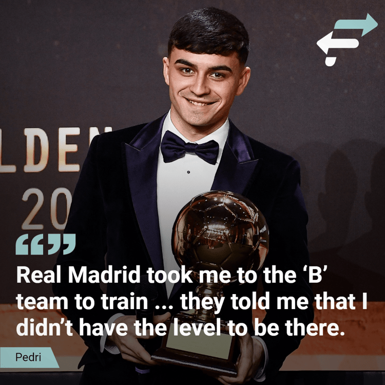 Barcelona star Pedri reveals he was rejected by Real Madrid
