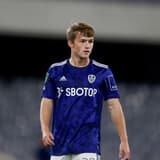 Joe Gelhardt playing for Leeds United in a League Cup match against Fulham at Craven Cottage in 2021.