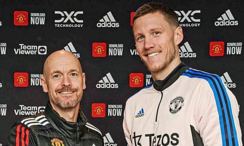 Erik ten Hag with new Man Utd signing Wout Weghorst
